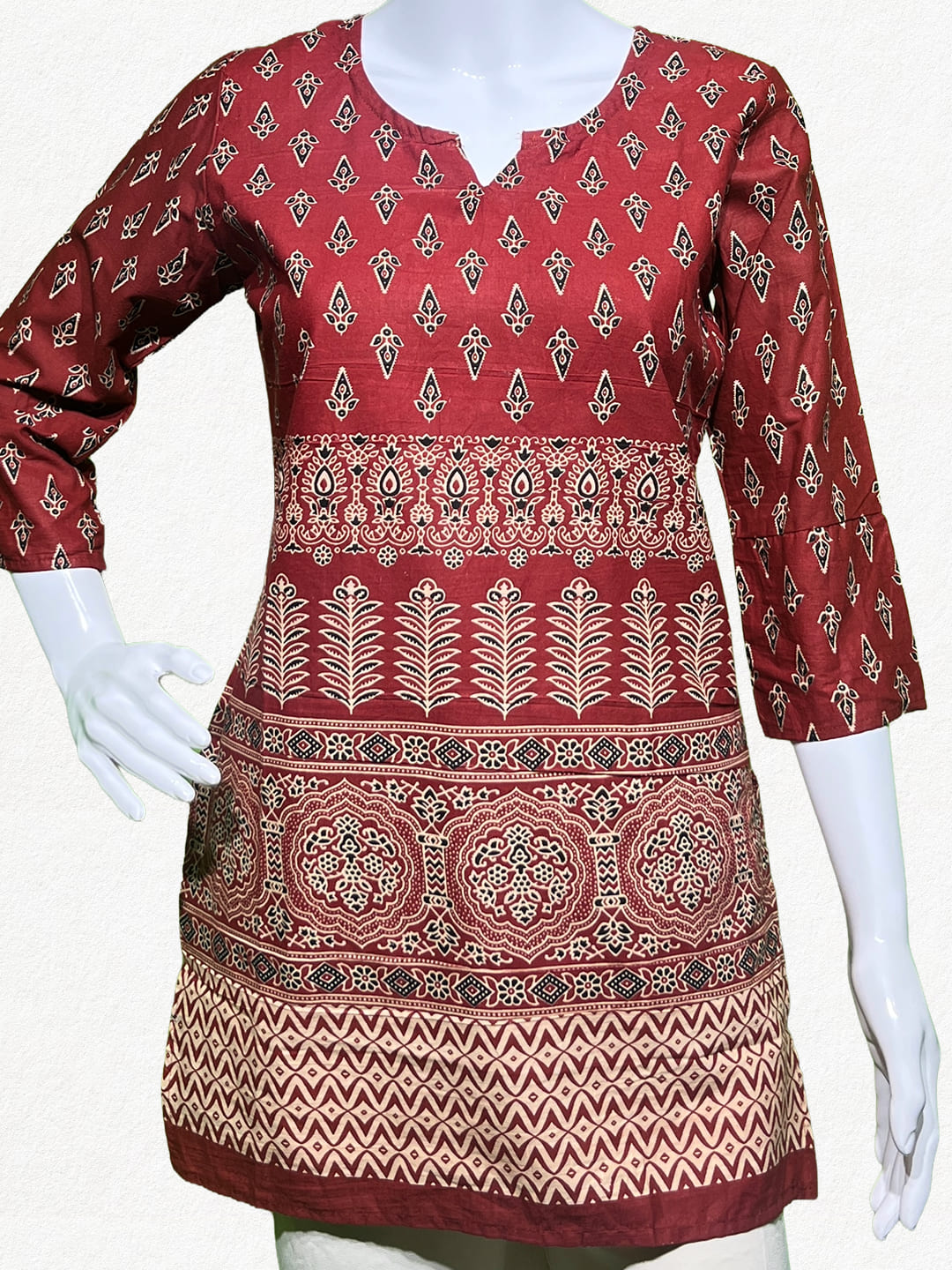 Happiora Ruby Ajrakh: Authentic Hand-Printed Kurti