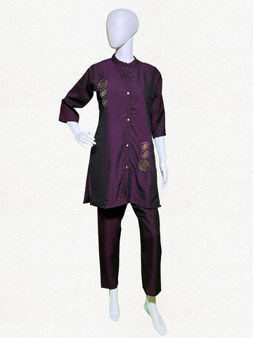 Happiora Twilight Reflection: Mirror-Accented Co-ord Set