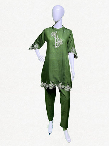 Happiora Forest Fern: Cutwork Embroidered Co-ord Set