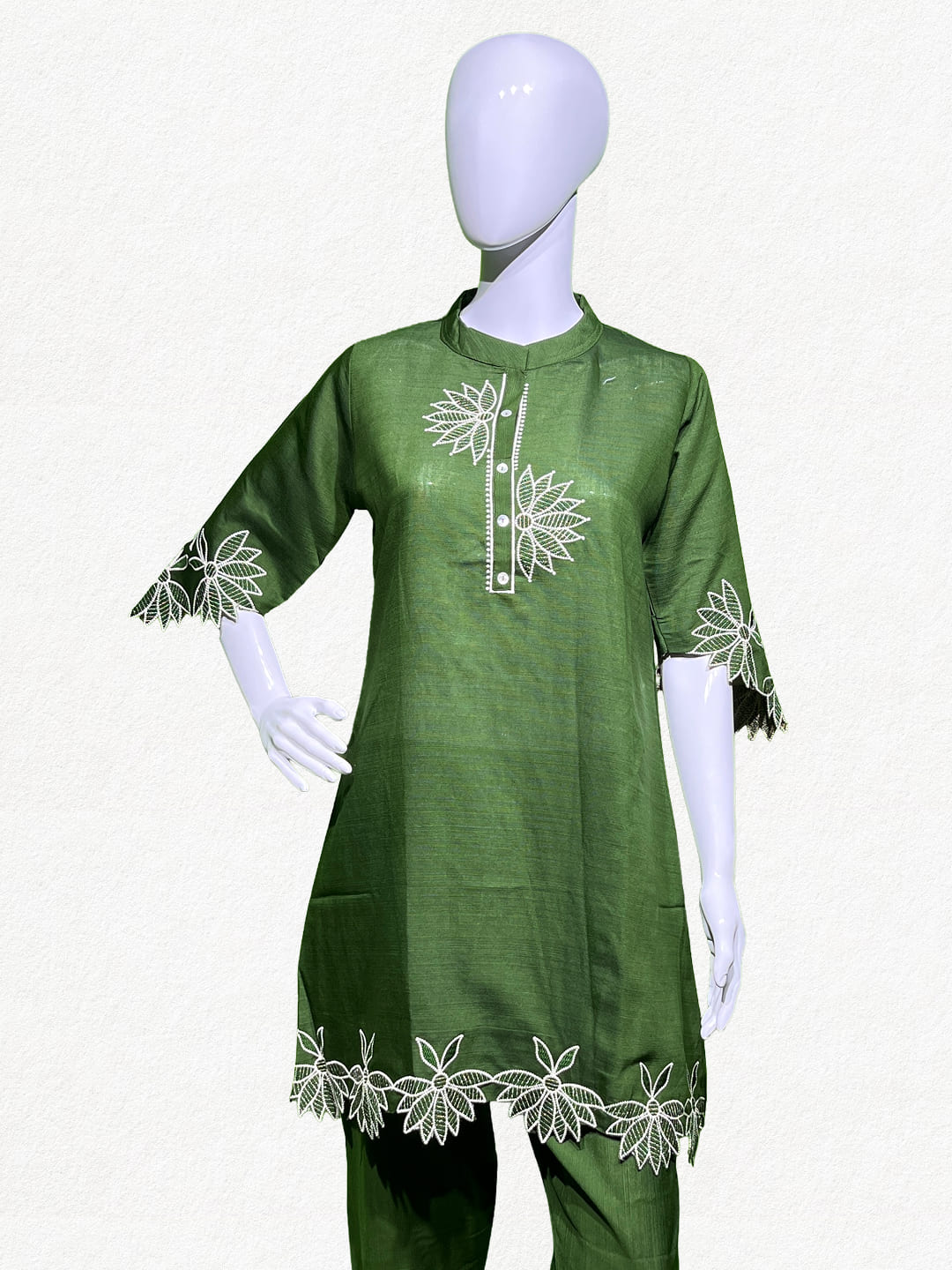 Happiora Forest Fern: Cutwork Embroidered Co-ord Set