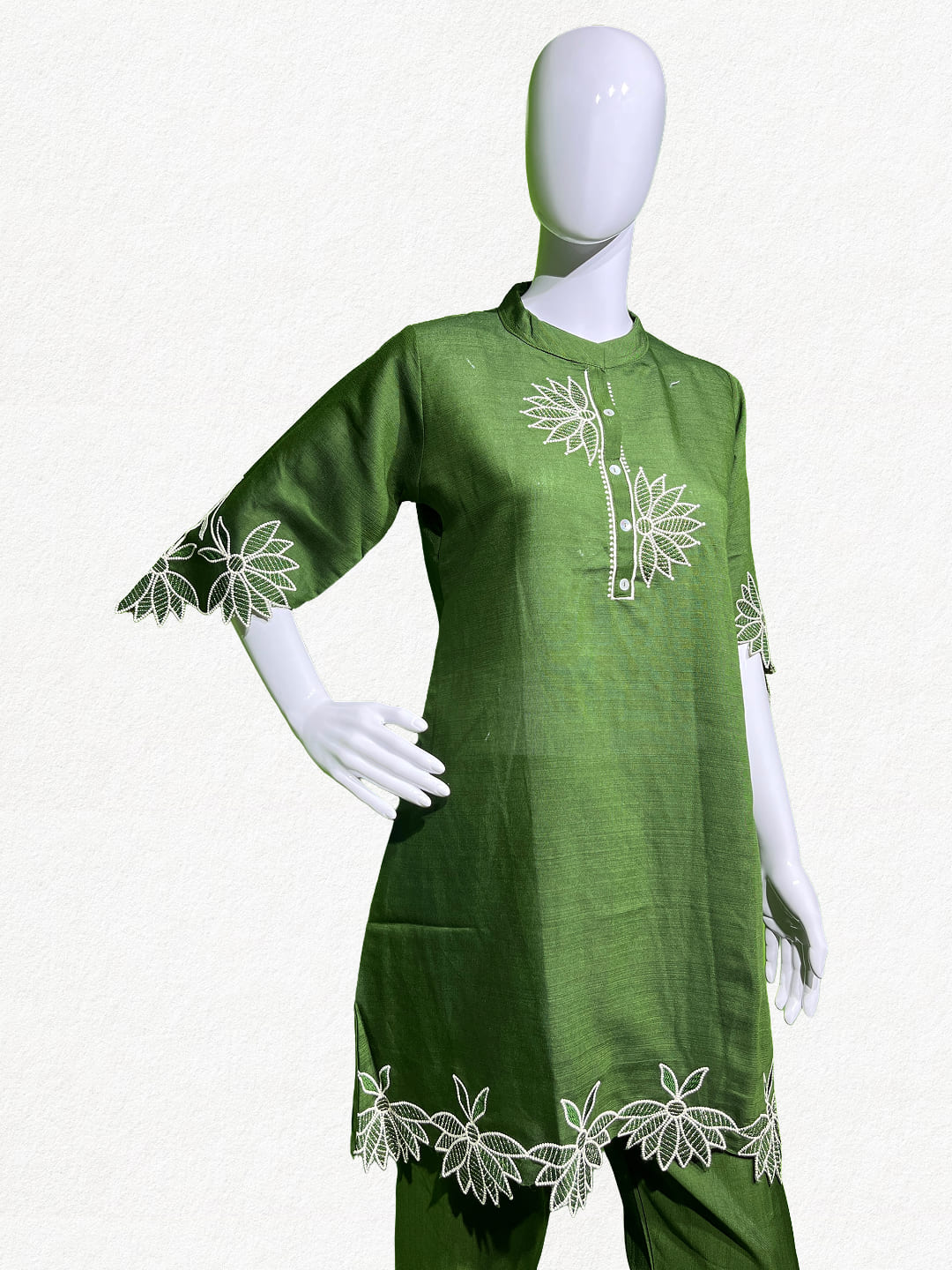 Happiora Forest Fern: Cutwork Embroidered Co-ord Set