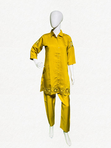 Happiora Sunlit Marigold: Beaded Cutwork Co-ord Set