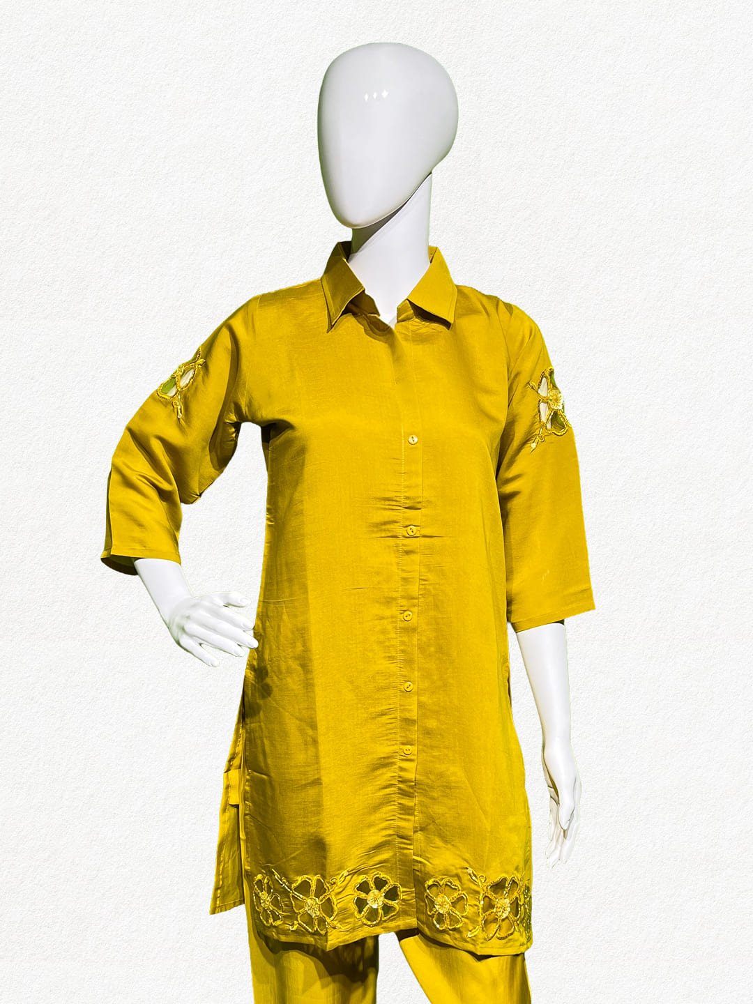 Happiora Sunlit Marigold: Beaded Cutwork Co-ord Set