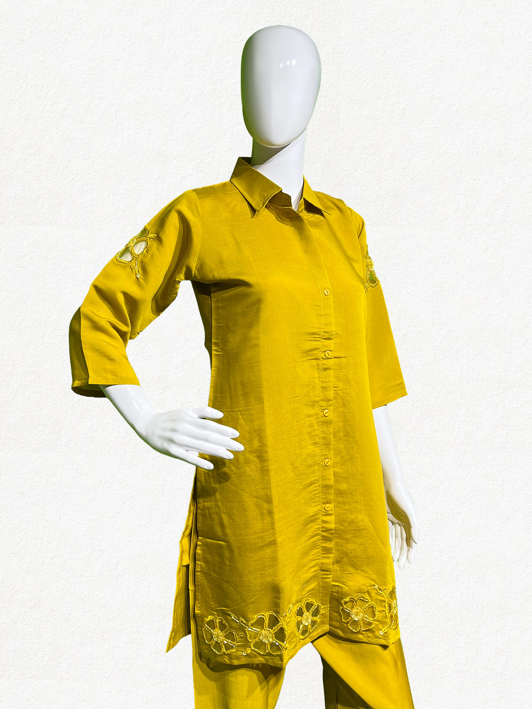 Happiora Sunlit Marigold: Beaded Cutwork Co-ord Set