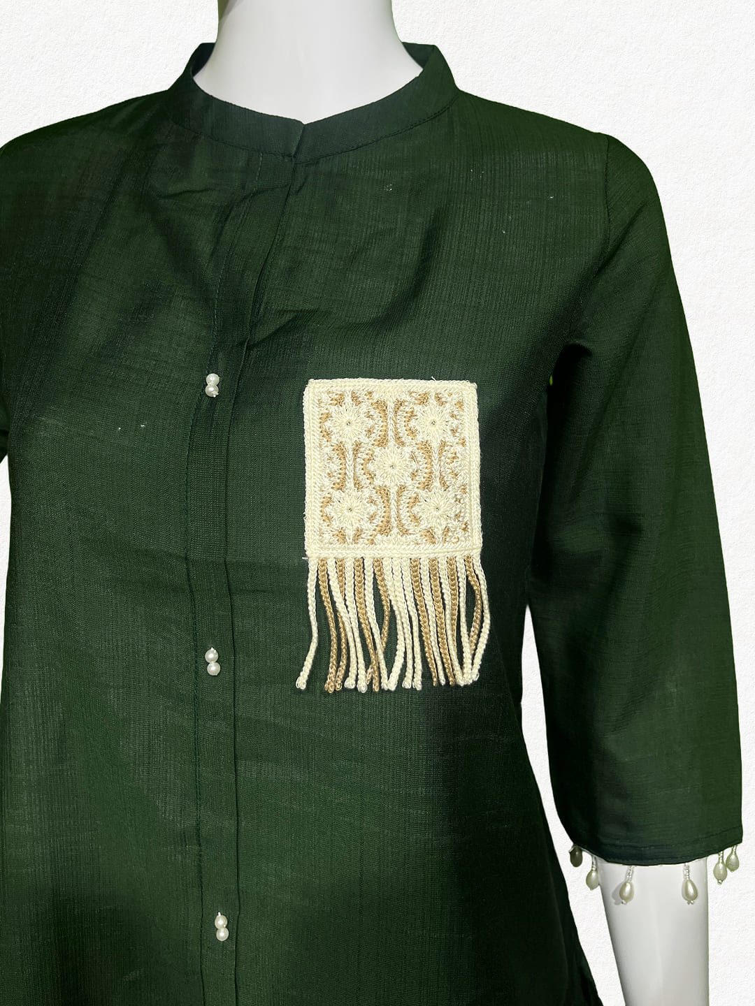 Happiora Emerald Charm: Artisanal Appliqué Co-ord Set