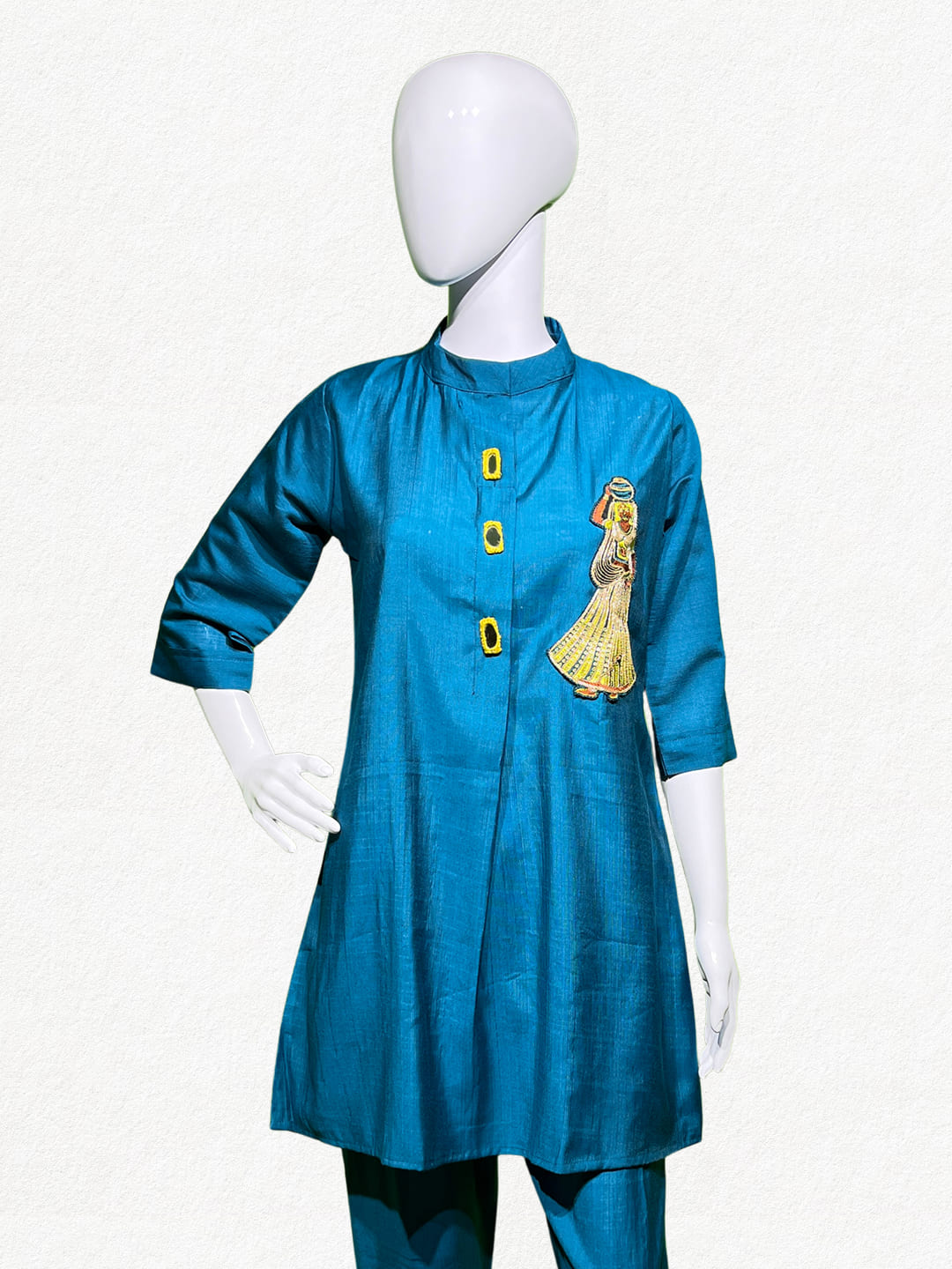 Happiora Sapphire Muse: Artisanal Embroidered Co-ord Set