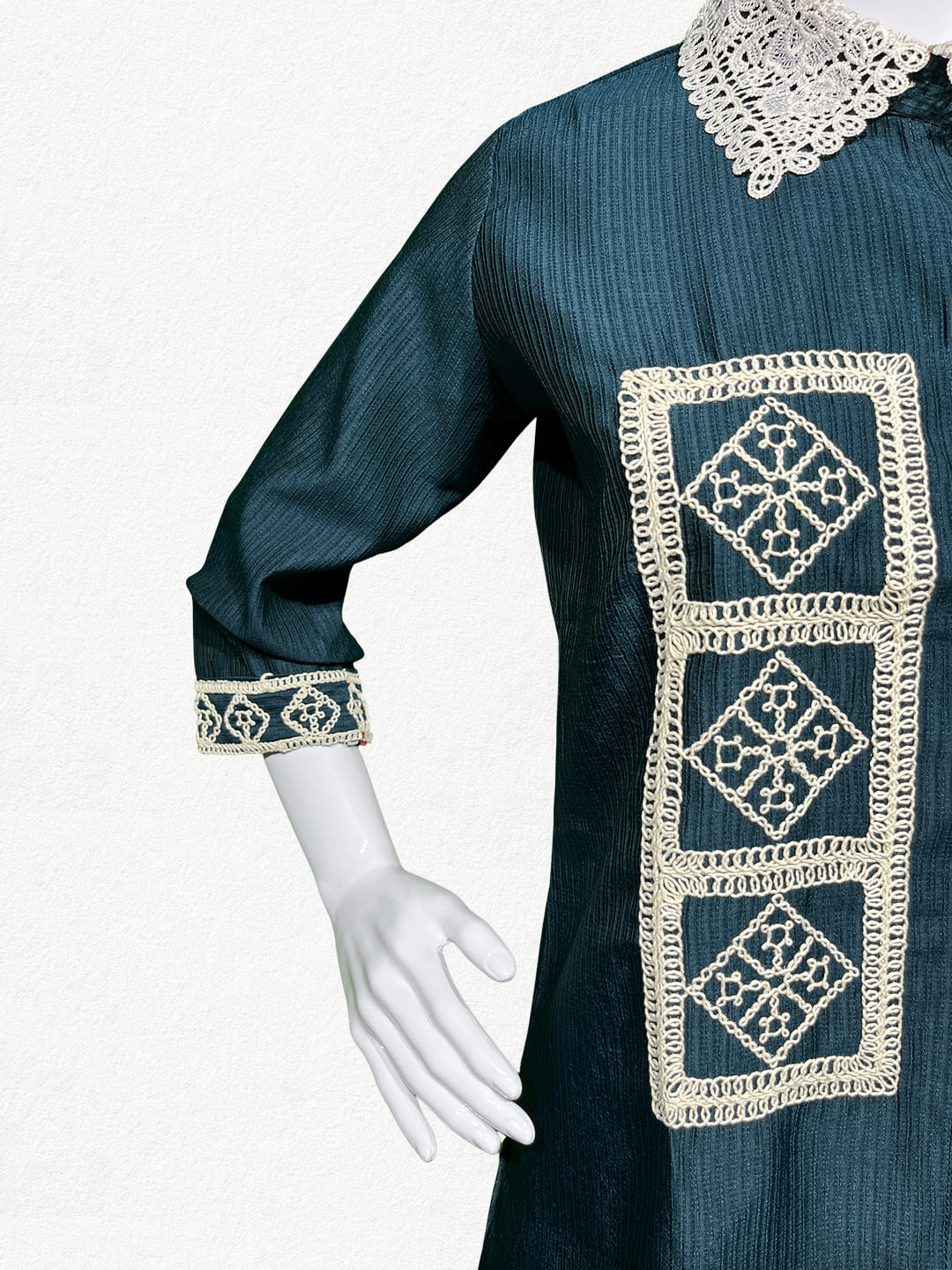 Happiora Slate Mosaic: Lace-Collar Co-ord Set