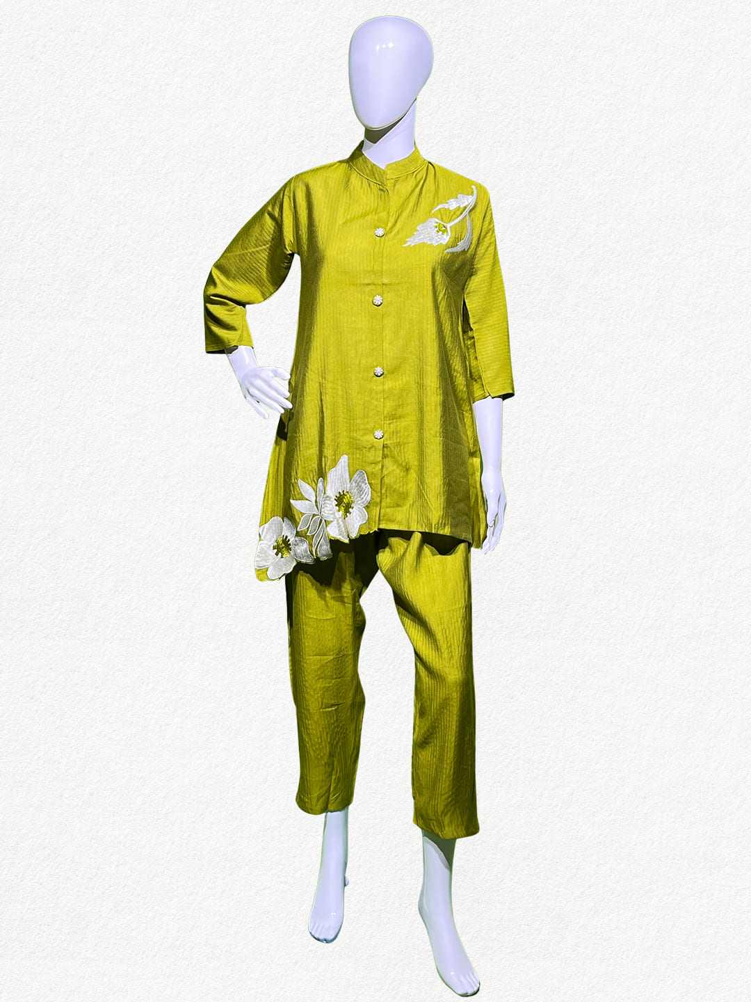 Happiora Citrus Lily: Floral Embroidered Co-ord Set
