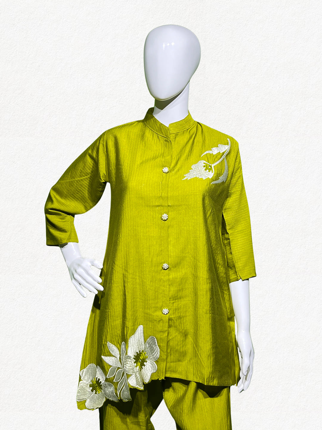 Happiora Citrus Lily: Floral Embroidered Co-ord Set