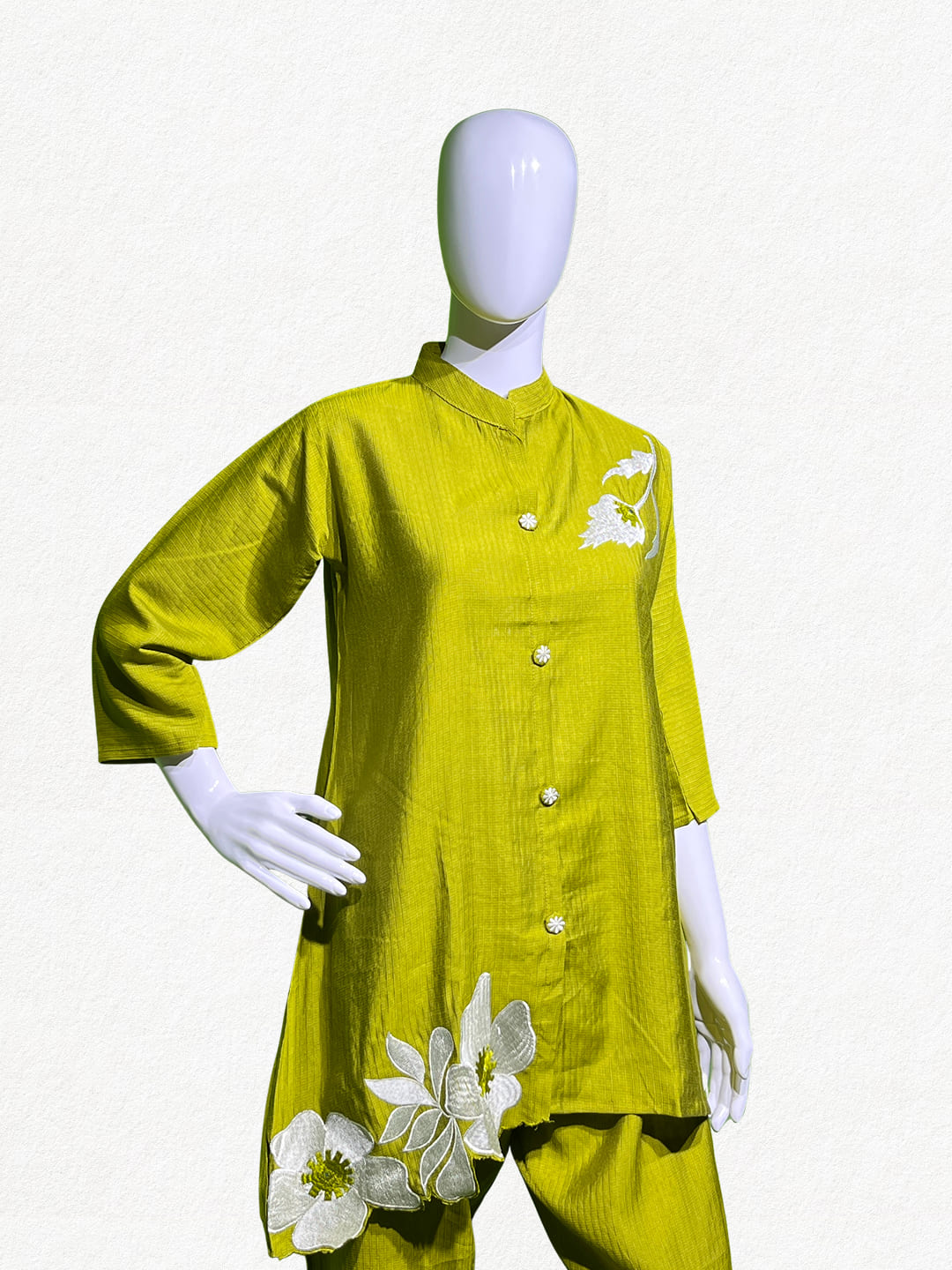 Happiora Citrus Lily: Floral Embroidered Co-ord Set