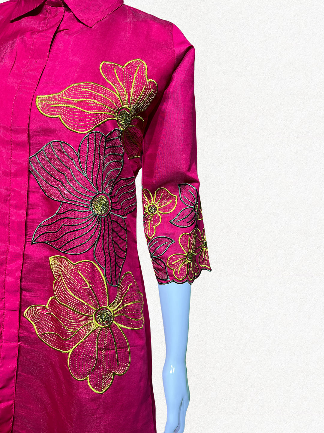 Happiora Fuchsia Flora: Botanical Embroidered Co-ord Set
