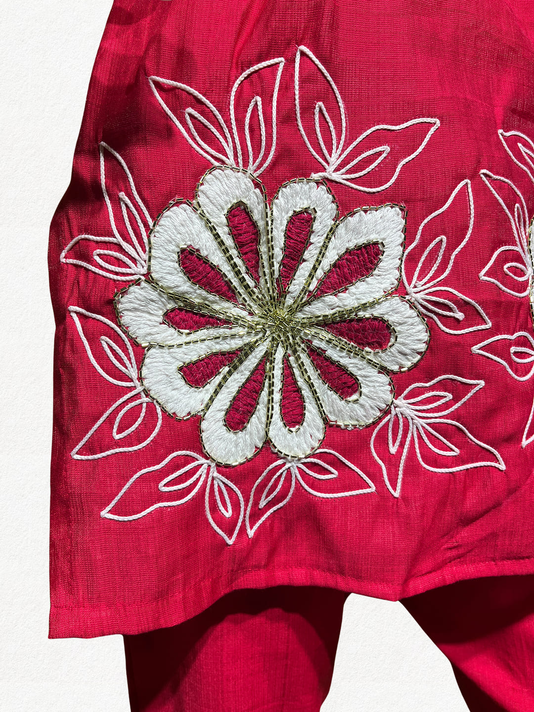 Happiora Cherry Radiance: Beaded Floral Co-ord Set