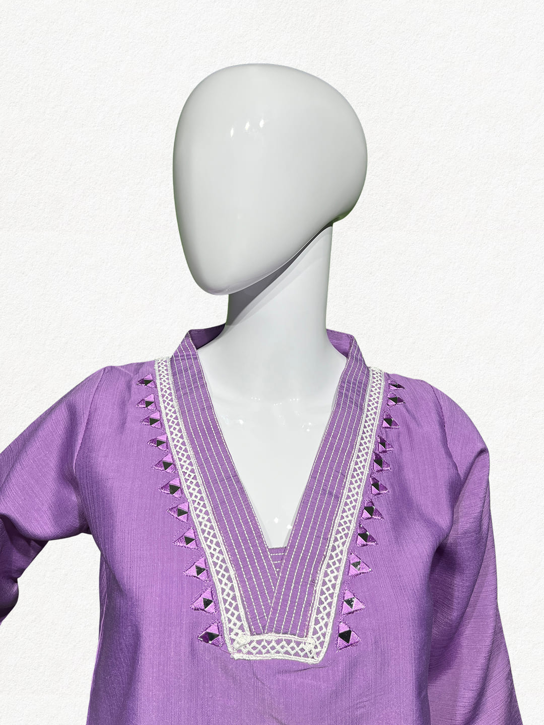 Happiora Lilac Blossom: Mirror-Accented Appliqué Co-ord Set