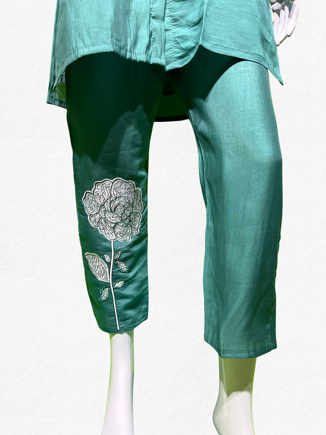 Happiora Jade Blossom: Botanical Embroidered Co-ord Set