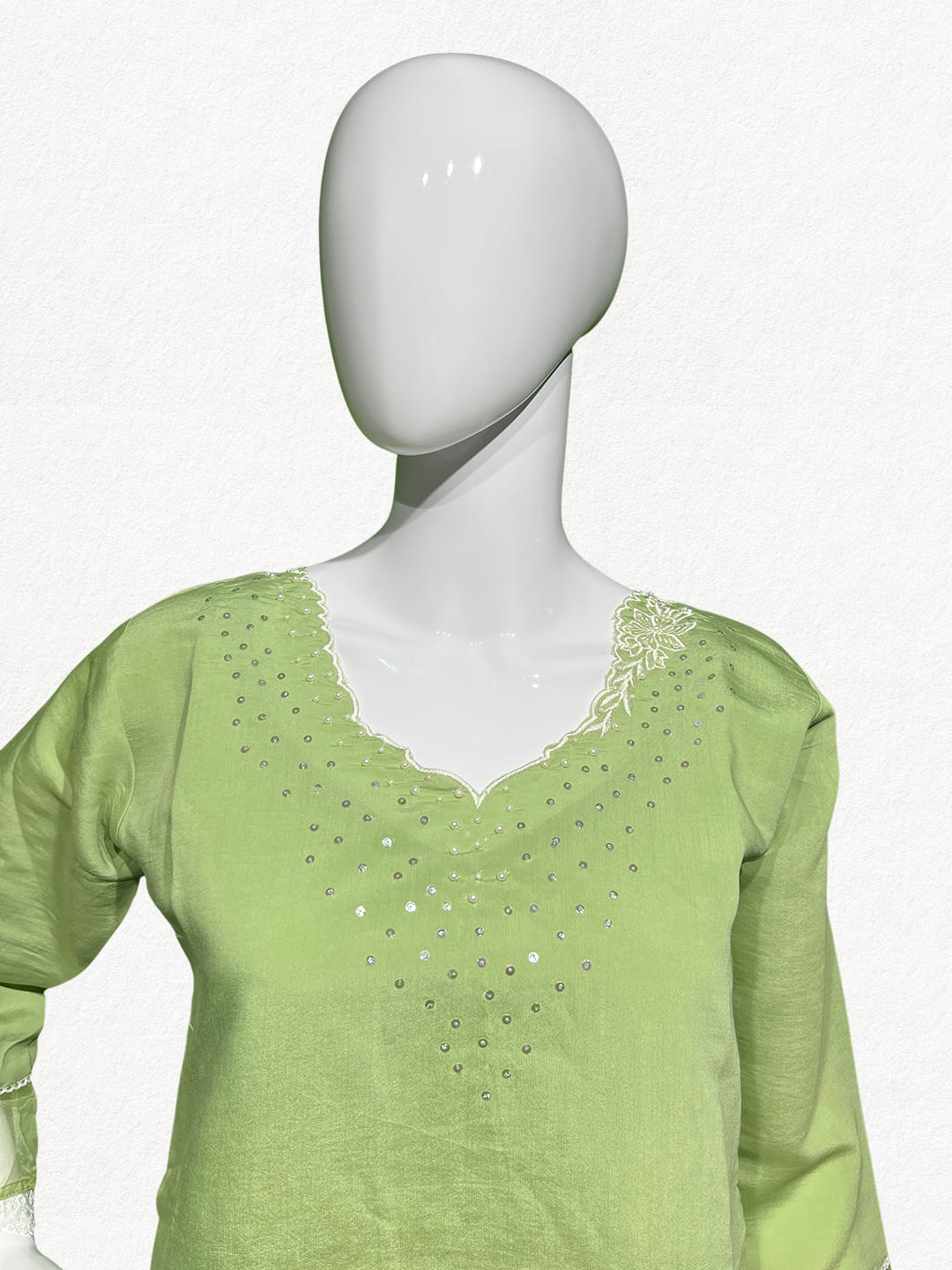 Happiora Mint Dewdrop: Embroidered Scallop Co-ord Set