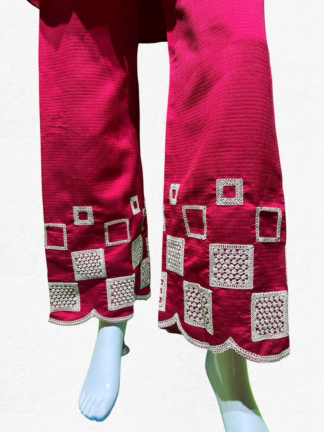 Happiora Ruby Mosaic: Geometric Embroidered Co-ord Set