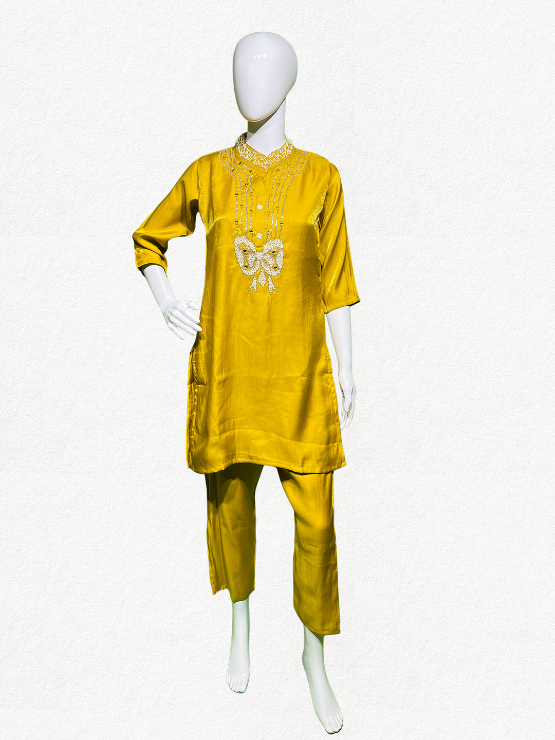 Happiora Sunshine Bow: Pearl Embellished Co-ord Set