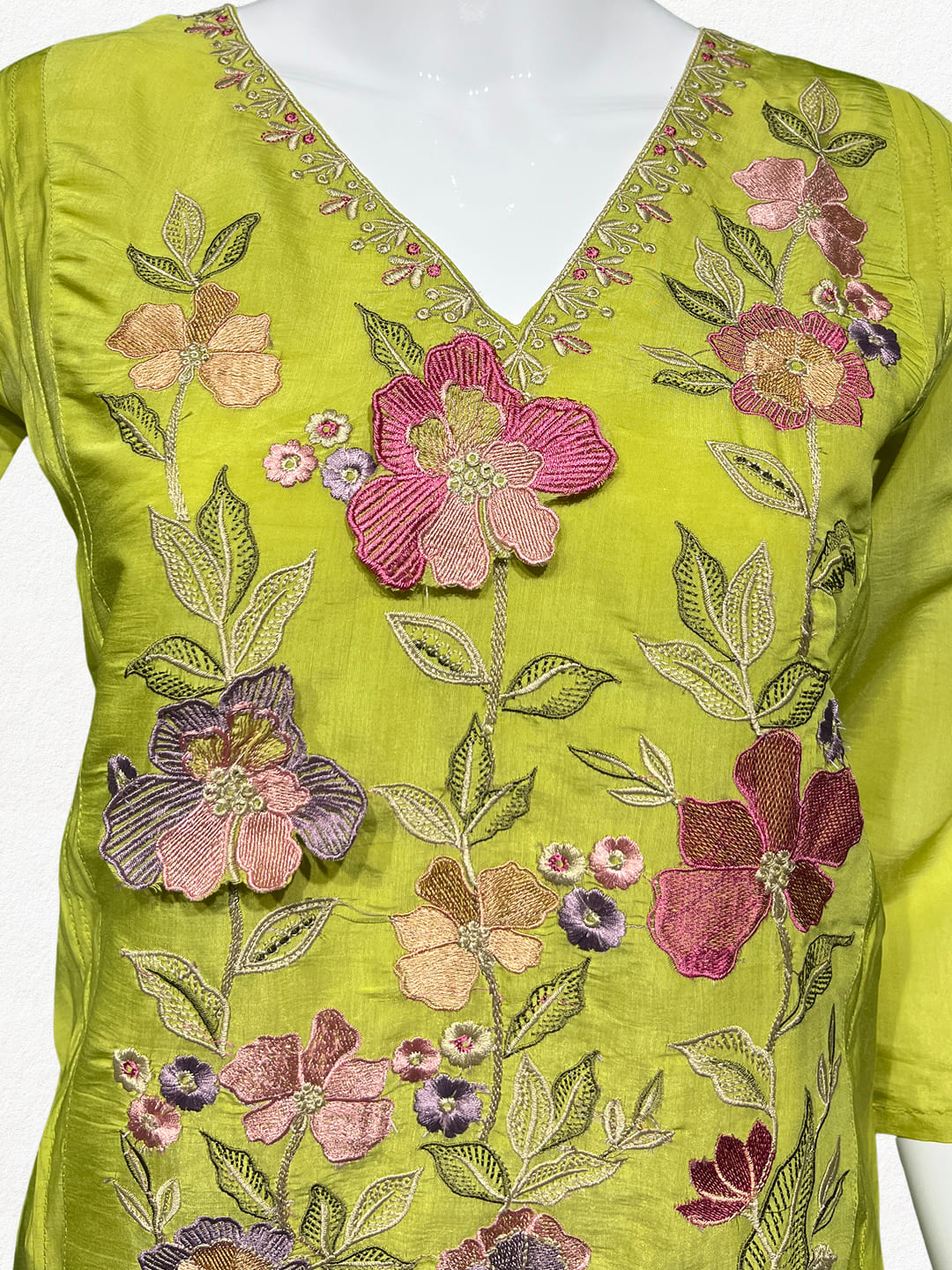 Happiora Lime Blossom: 3D Floral Appliqué Co-ord Set