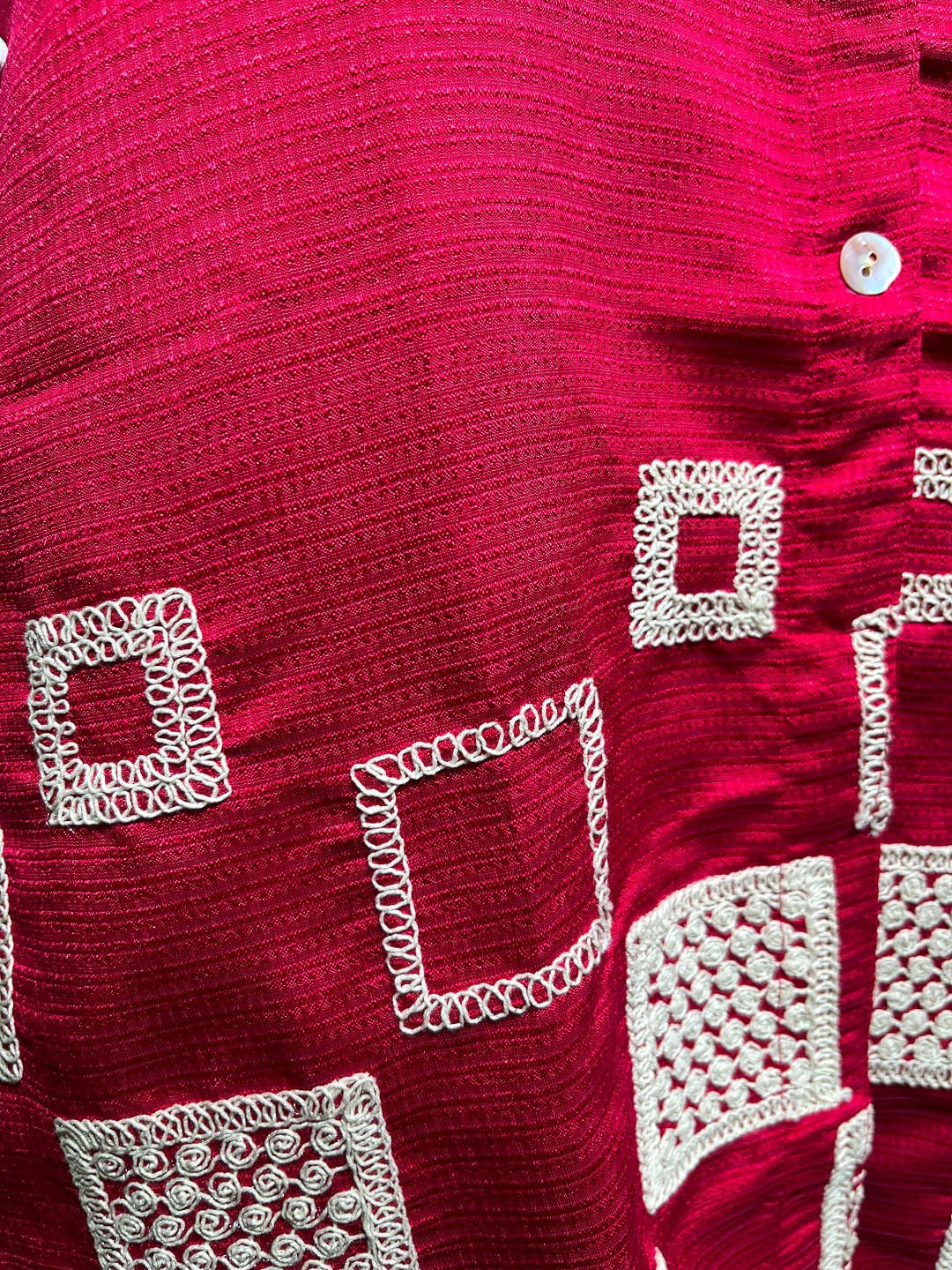 Happiora Ruby Mosaic: Geometric Embroidered Co-ord Set