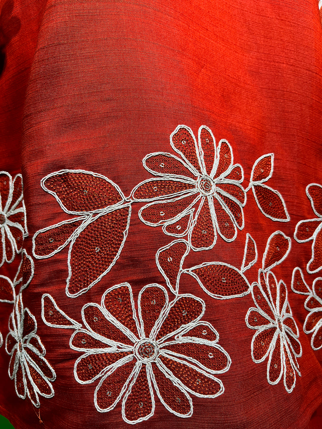 Happiora Terracotta Bloom: Floral Embroidered Co-ord Set