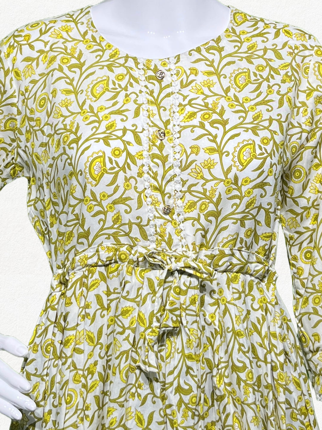 Happiora Sunshine Vine: Pure Cotton Floral Peplum Tunic
