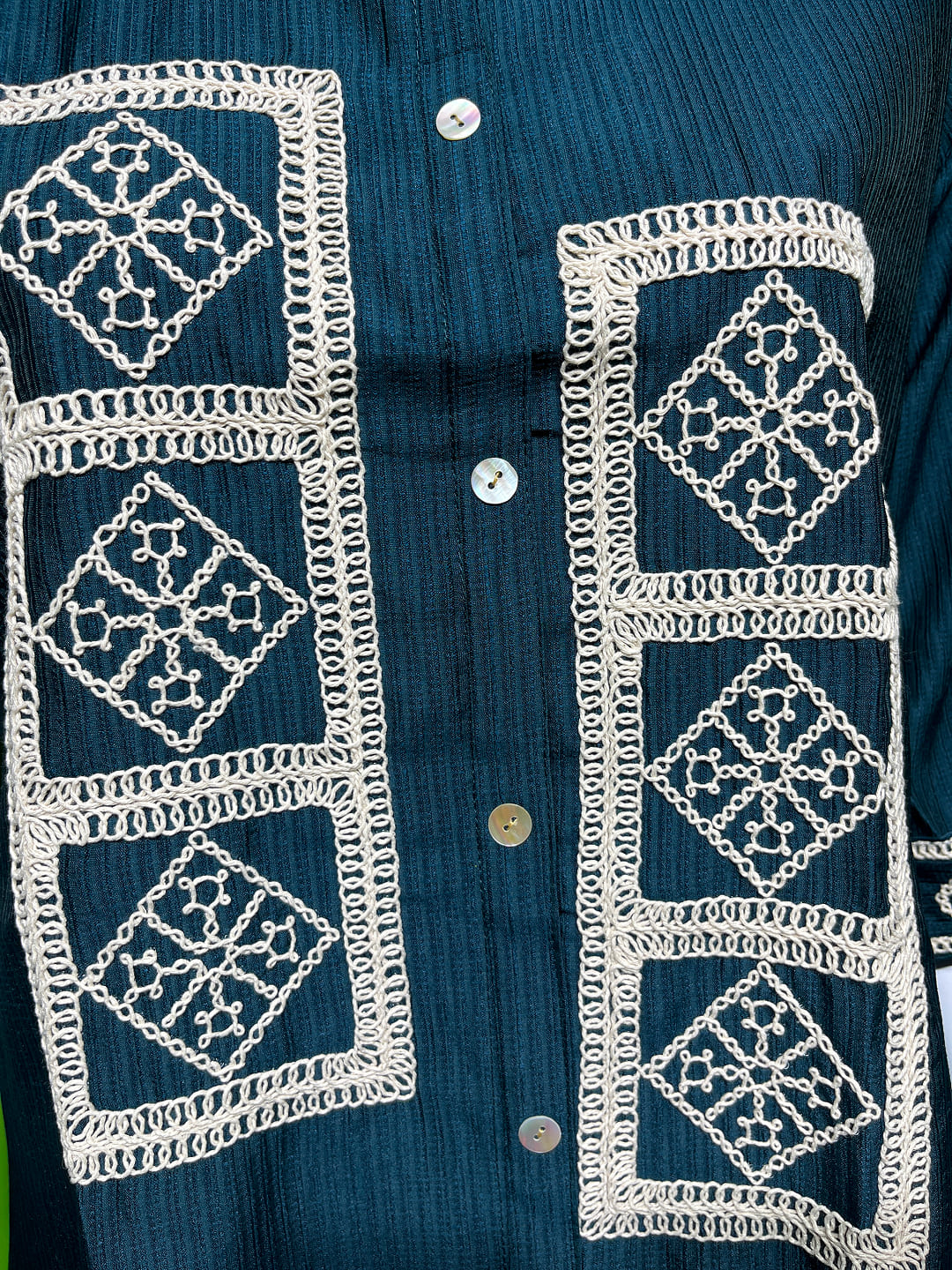 Happiora Slate Mosaic: Lace-Collar Co-ord Set