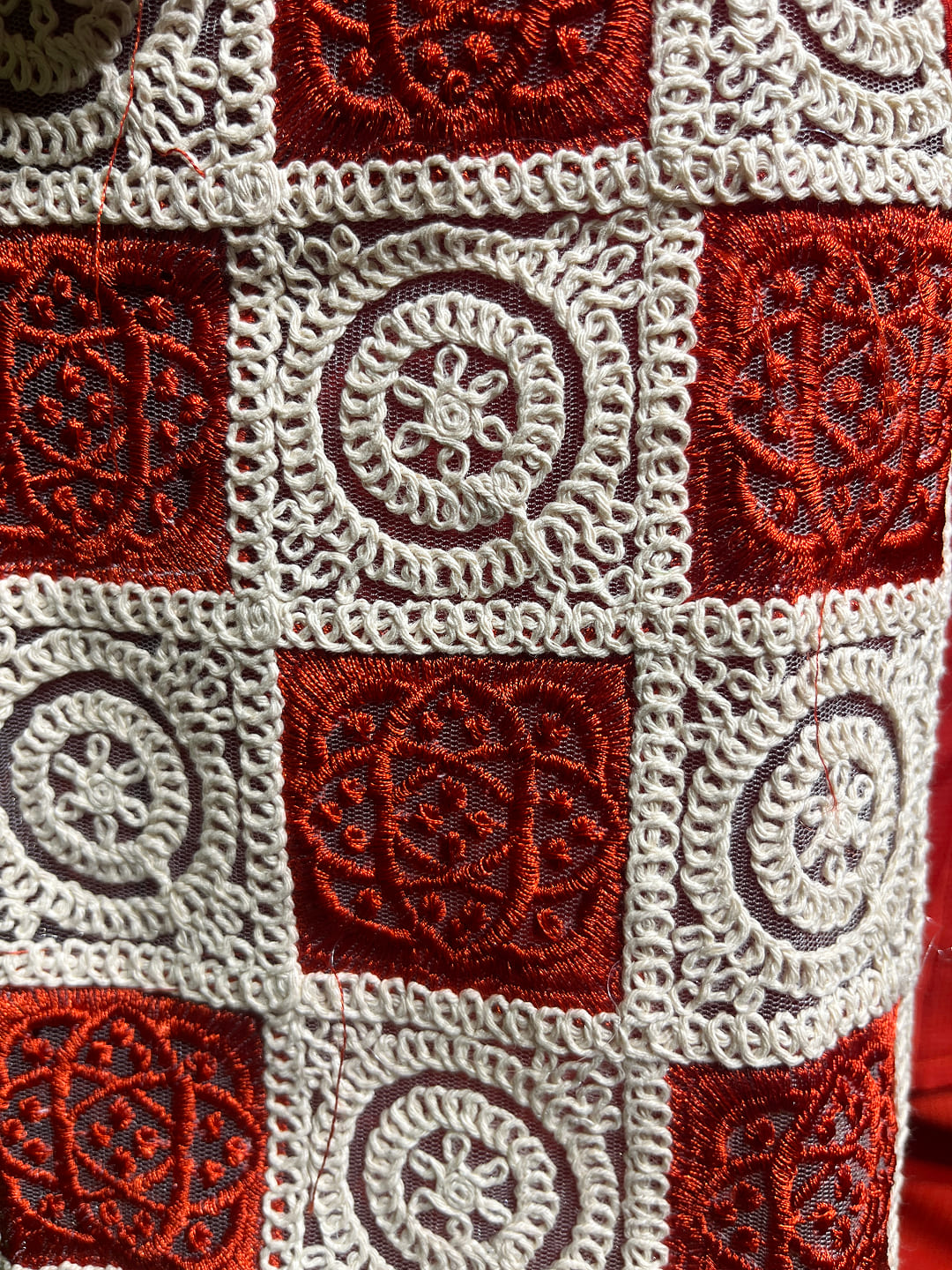 Happiora Terracotta Mosaic: Lace-Panel Co-ord Set