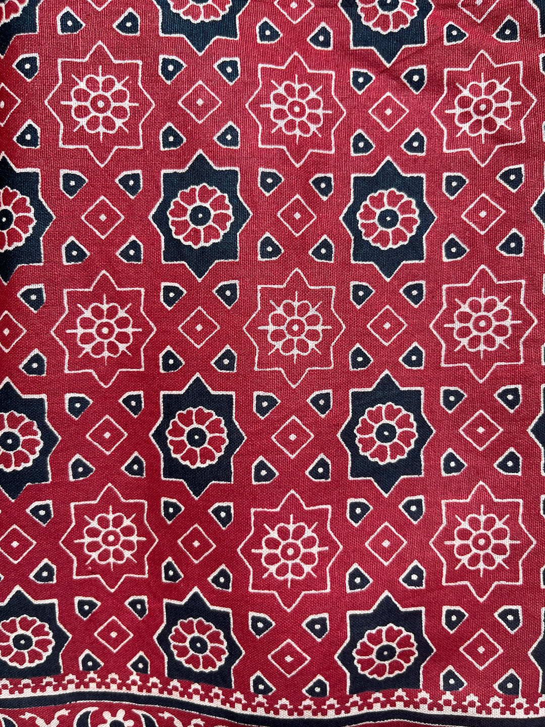 Happiora Crimson Ajrakh: Hand-Printed Heritage Kurti