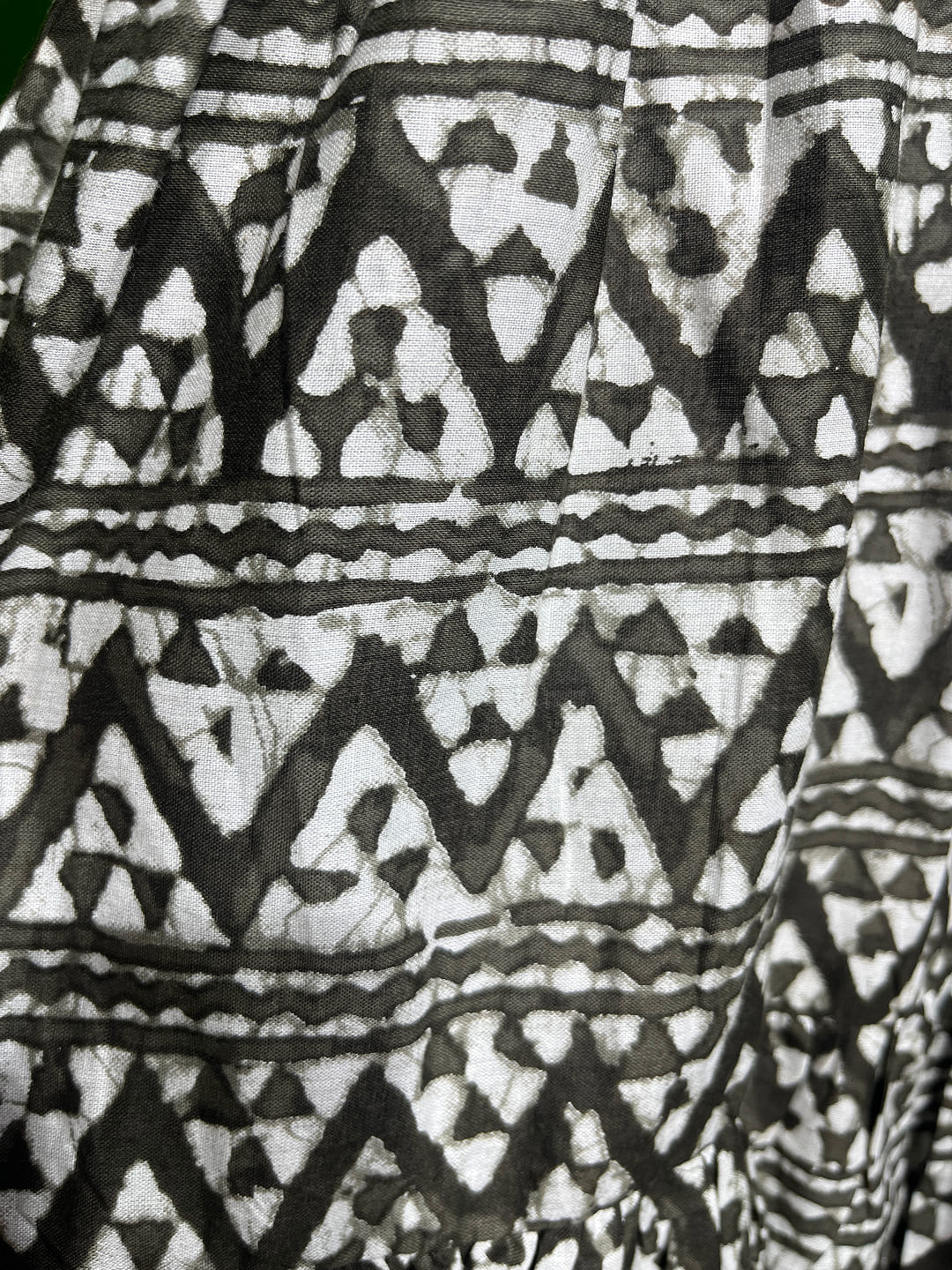 The Monochrome Batik: Pure Cotton Geometric Print Short Kurti
