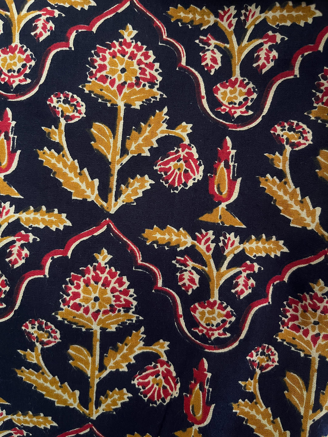 Happiora Navy Bloom: Floral Pintuck Cotton Kurti